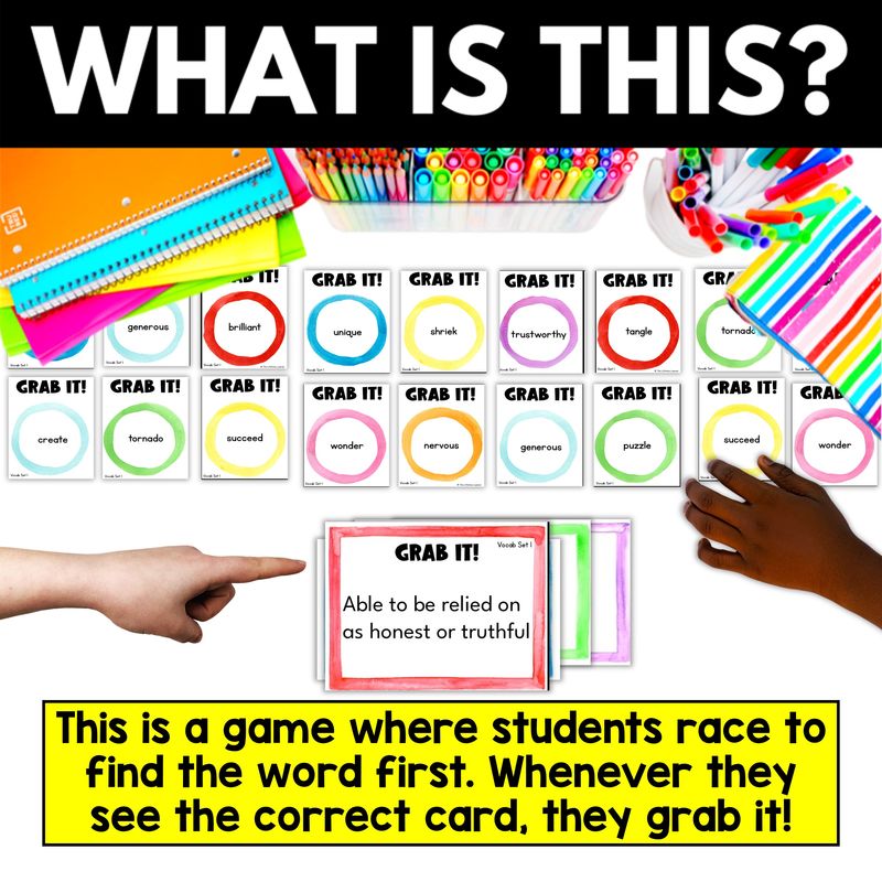 3rd, 4th, & 5th Grade Vocabulary Grab It Card Games - Image 3