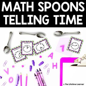 Telling Time to the Hour Math Spoons Card Game