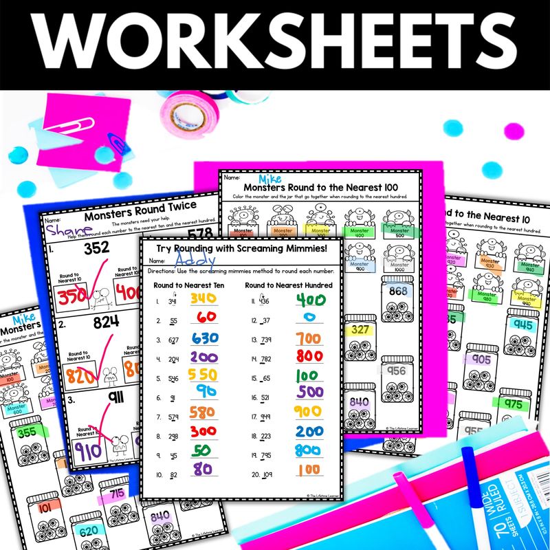 3rd Grade Rounding to the Nearest 10 & 100 Worksheets & Activities - Image 2