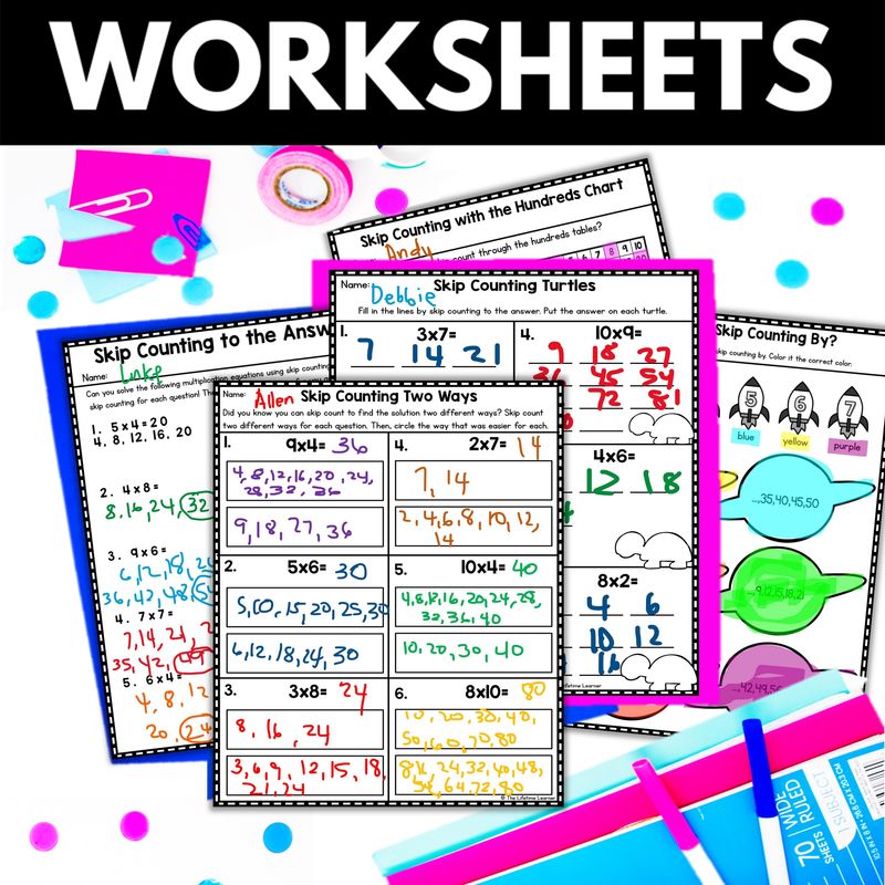 3rd Grade Multiplication Skip Counting Worksheets & Activities - Image 2