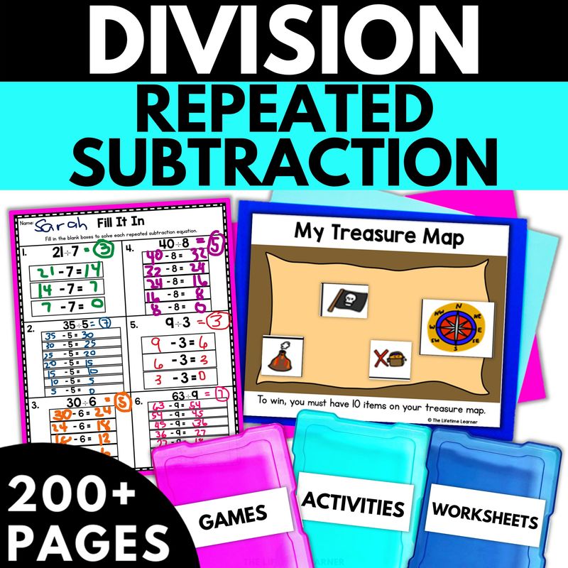 3rd Grade Division Repeated Subtraction Worksheets & Activities