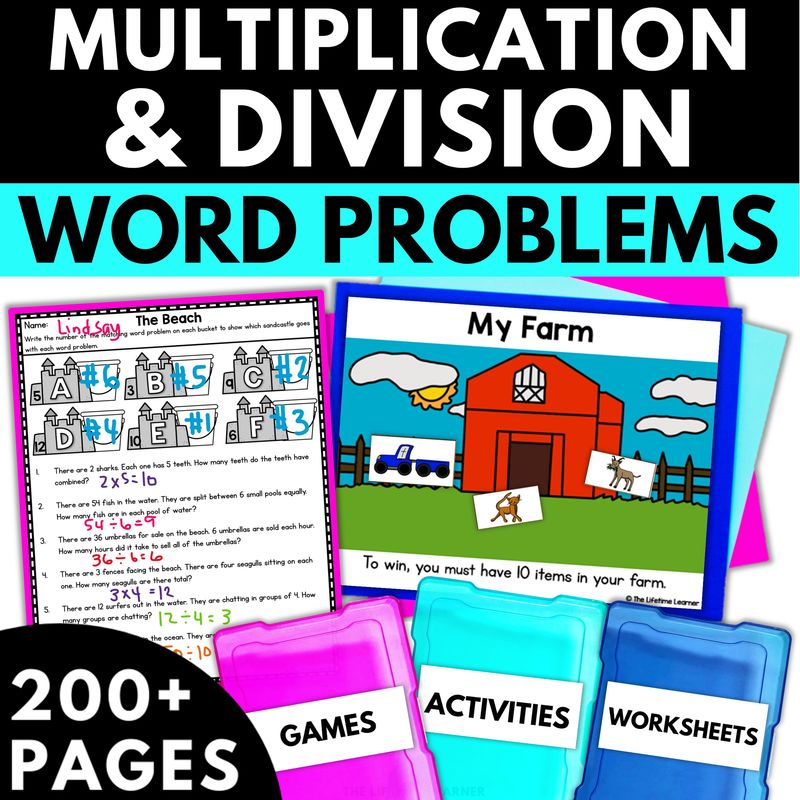 3rd Grade Multiplication & Division Word Problems Worksheets & Activities