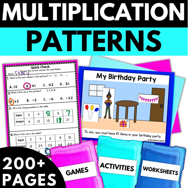 3rd Grade Multiplication Patterns Worksheets and Activities