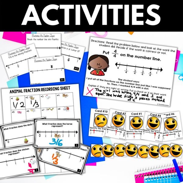 Fractions on a Number Line Worksheets | 3rd Grade Math Unit