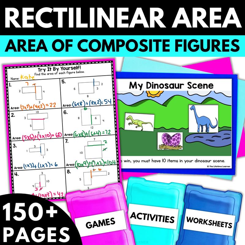 3rd Grade Rectilinear Area Worksheets & Activities