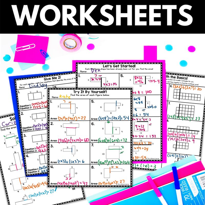 3rd Grade Rectilinear Area Worksheets & Activities - Image 2