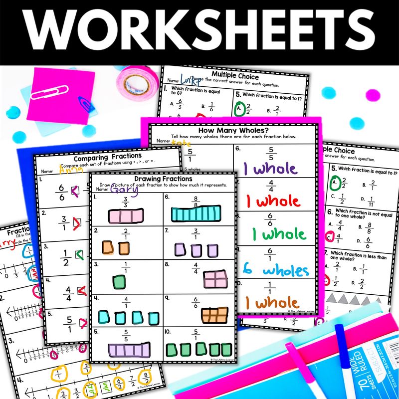 3rd Grade Fractions as Whole Numbers Worksheets and Activities - Image 2