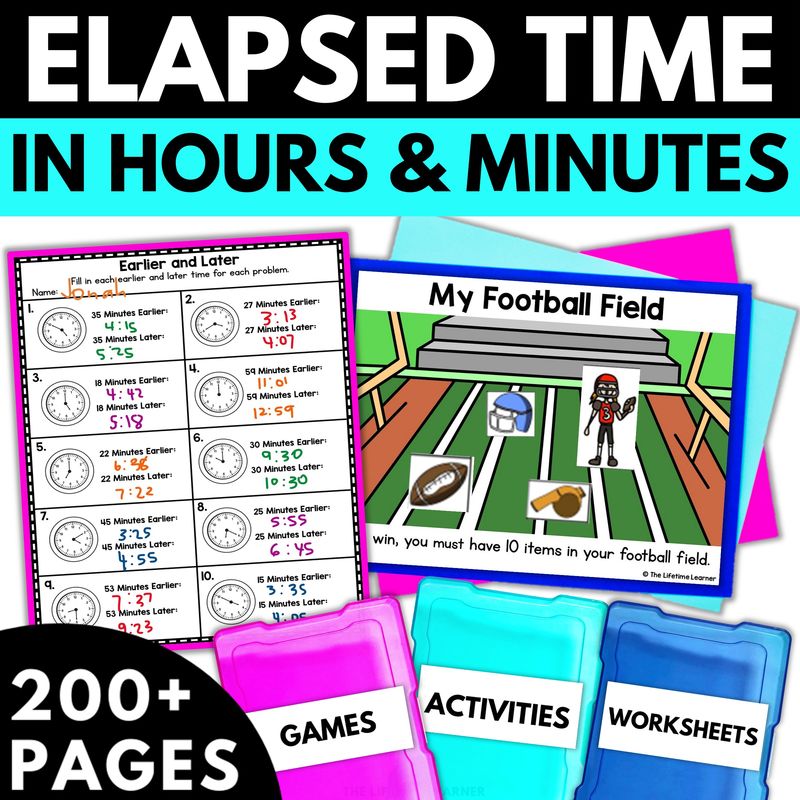 3rd Grade Elapsed Time Worksheets and Activities