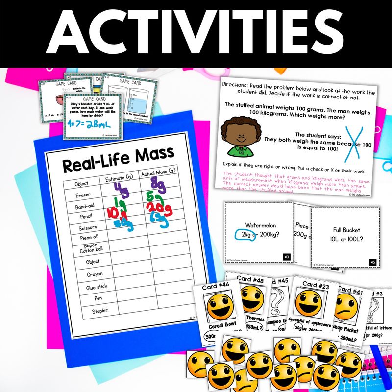3rd Grade Capacity & Mass Worksheets and Activities - Image 4