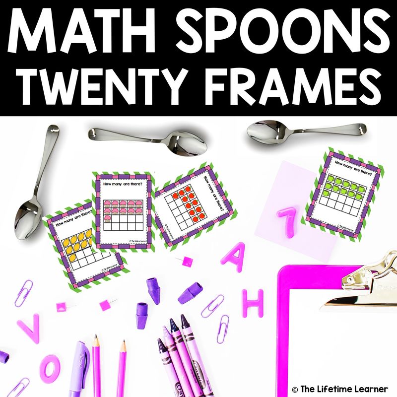Twenty Frames Math Spoons Card Game | Fun Review Activity