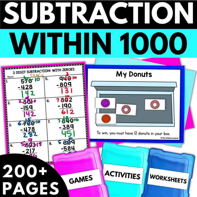 3rd Grade 3 Digit Subtraction With Regrouping Worksheets and Activities