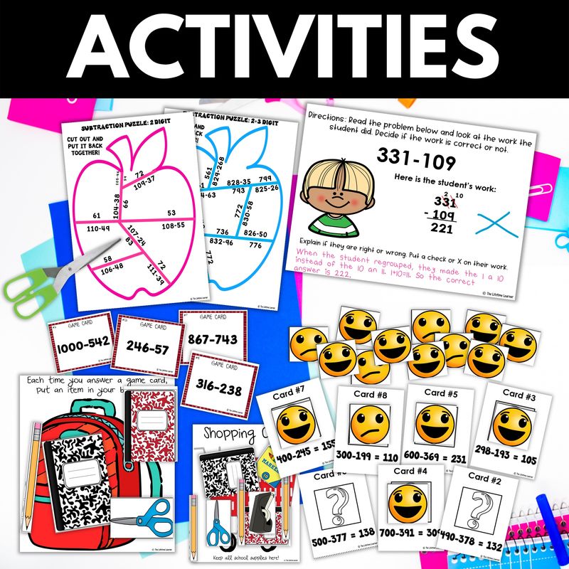 3rd Grade 3 Digit Subtraction With Regrouping Worksheets and Activities - Image 4