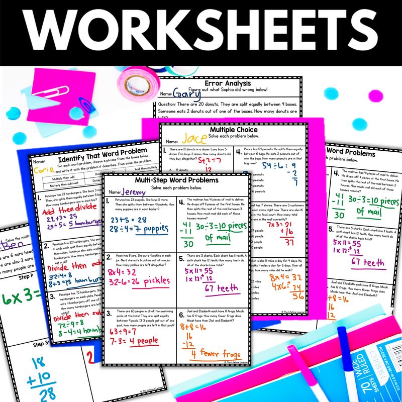 3rd Grade Multi Step Word Problems Worksheets and Activities - Image 2