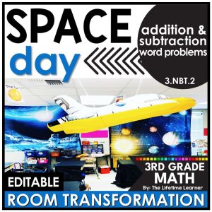 3rd Grade Add & Subtract Word Problems Space Room Transformation