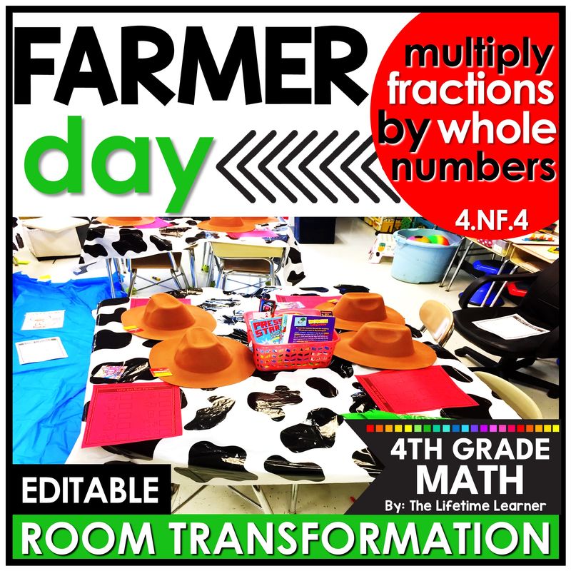 4th Grade Multiply Fractions by a Whole Number Farmer Room Transformation