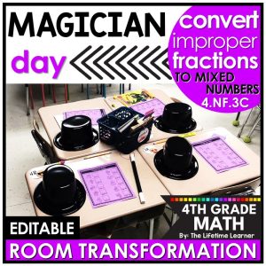4th Grade Convert Improper Fractions Magician Room Transformation