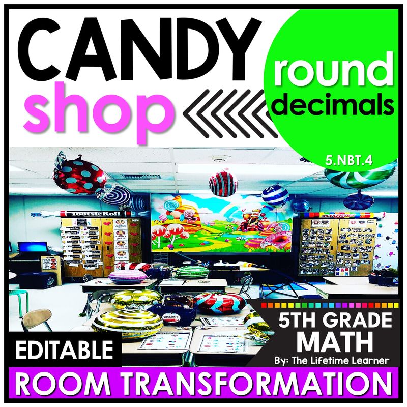 5th Grade Candy Shop Classroom Transformation Rounding Decimals