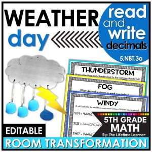 5th Grade Weather Classroom Transformation Read & Write Decimals