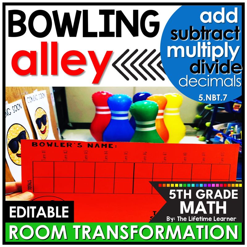 5th Grade Bowling Classroom Transformation Decimals Review
