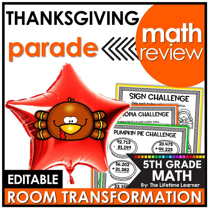 5th Grade Thanksgiving Classroom Transformation Parade