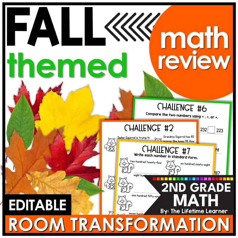 2nd Grade Math Review Fall Room Transformation
