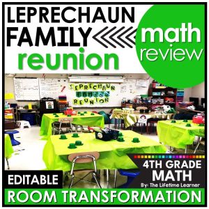 4th Grade Math Review St. Patrick's Day Room Transformation
