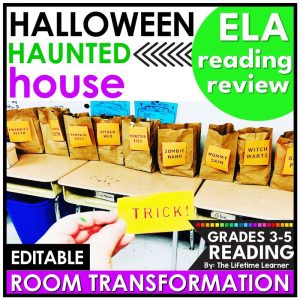 Halloween Classroom Transformation ELA Review Reading Passages