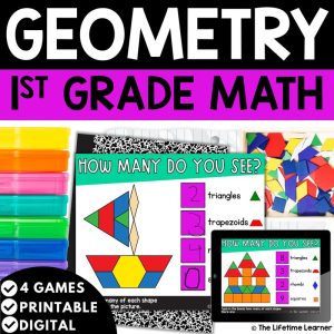 1st Grade Math Task Cards Geometry