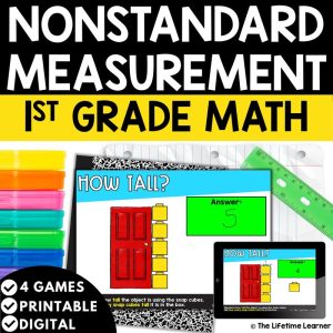 1st Grade Math Task Cards Nonstandard Measurement