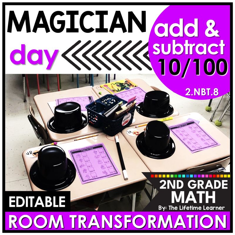 2nd Grade Add and Subtract 10 or 100 Magician Room Transformation