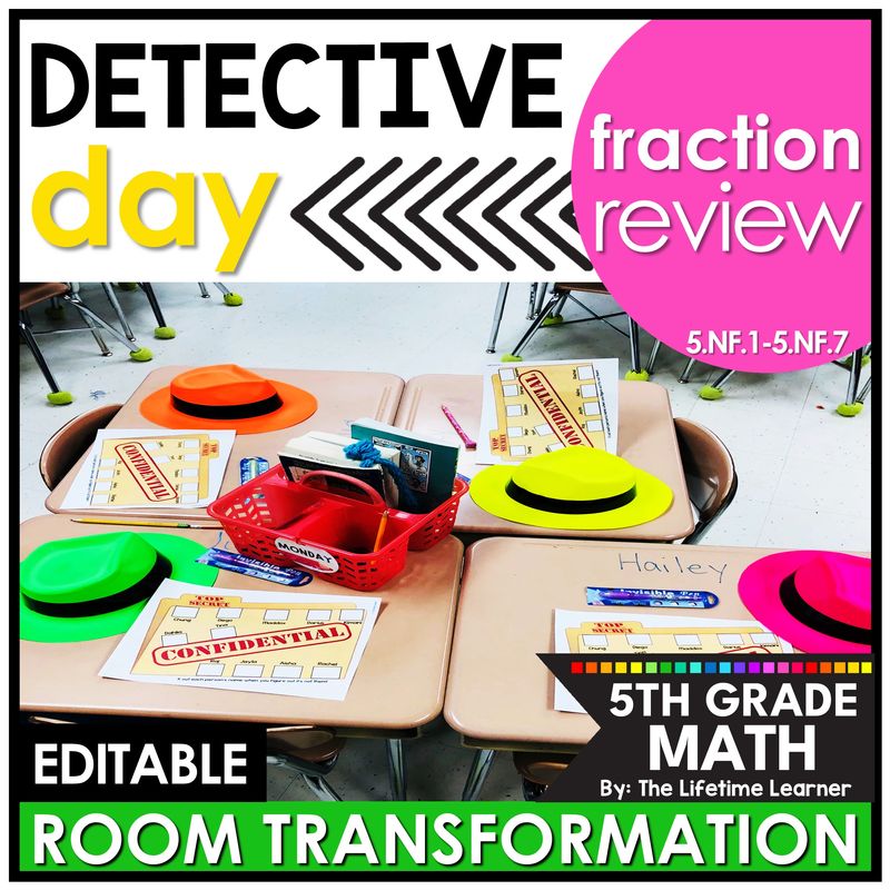 5th Grade Detective Classroom Transformation Fractions