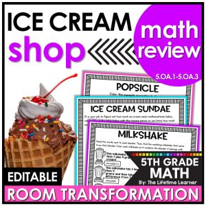 5th Grade Ice Cream Classroom Transformation Order of Operations & Graphing