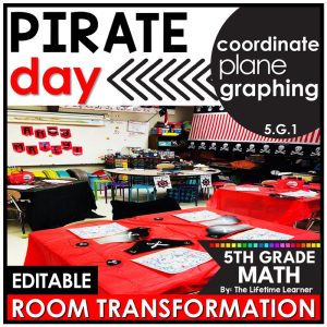 5th Grade Pirate Classroom Transformation Coordinate Graphing