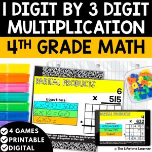 3 Digit by 1 Digit Multiplication 4th Grade Math Task Cards