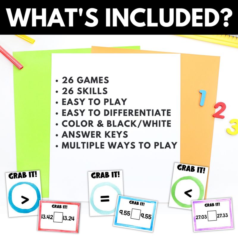 5th Grade Grab It Math Card Games - Image 2