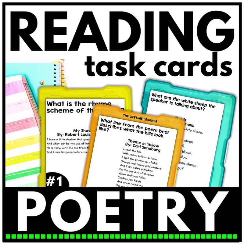 Poetry Task Cards – 3rd, 4th, 5th Grade