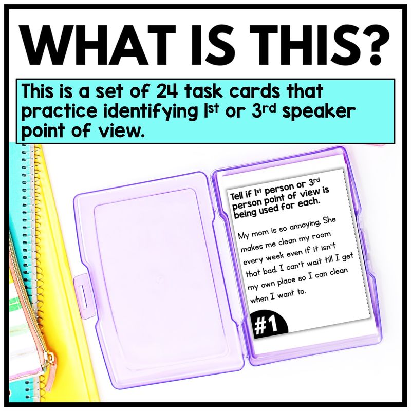 Point of View Task Cards – 3rd, 4th, 5th Grade - Image 2