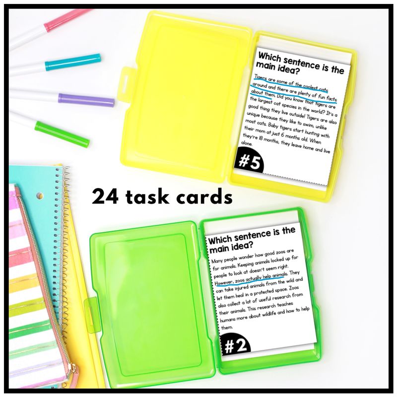 Main Idea and Supporting Details Task Cards – 3rd, 4th, 5th Grade - Image 3