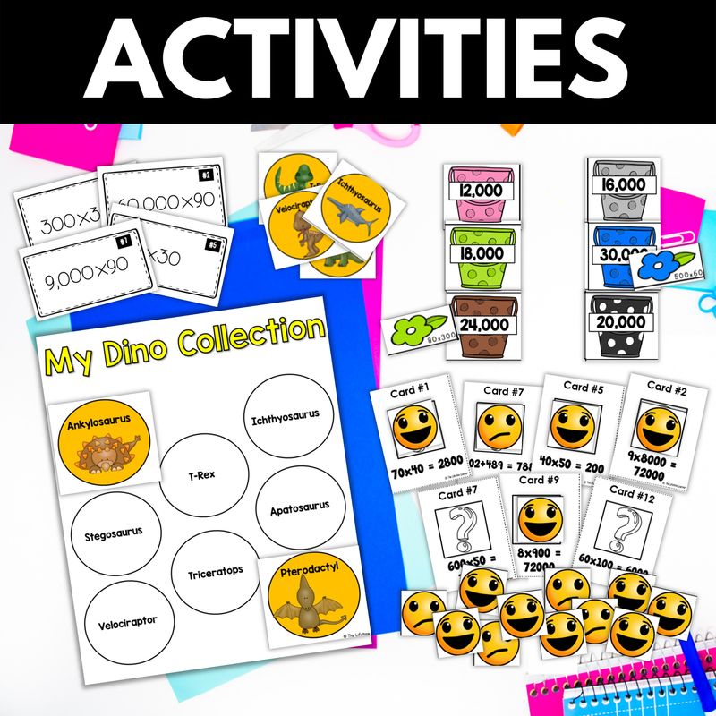 4th Grade Multiply by Multiples of Tens Worksheets and Activities - Image 4