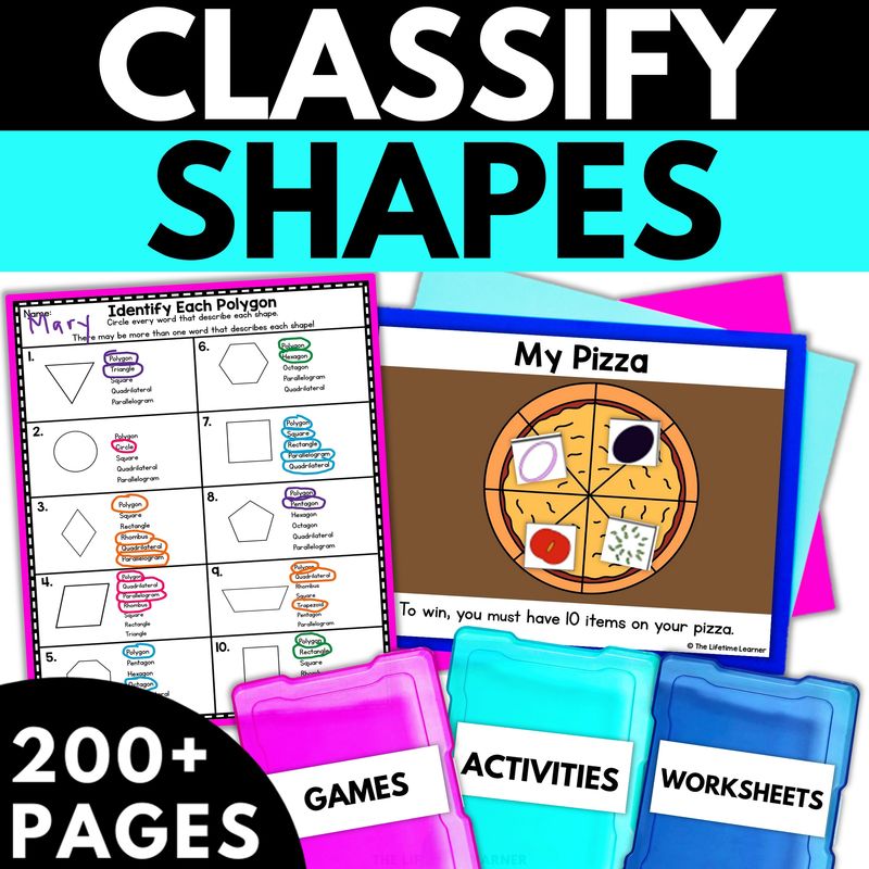 4th Grade Classify Shapes Worksheets and Activities