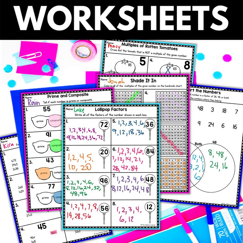 4th Grade Factors and Multiples Worksheets and Activities - Image 2