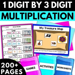 4th Grade 1 Digit by 3 Digit Multiplication Worksheets and Activities