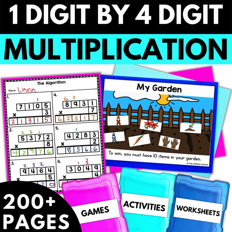 4th Grade 1 Digit by 4 Digit Multiplication Worksheets and Activities