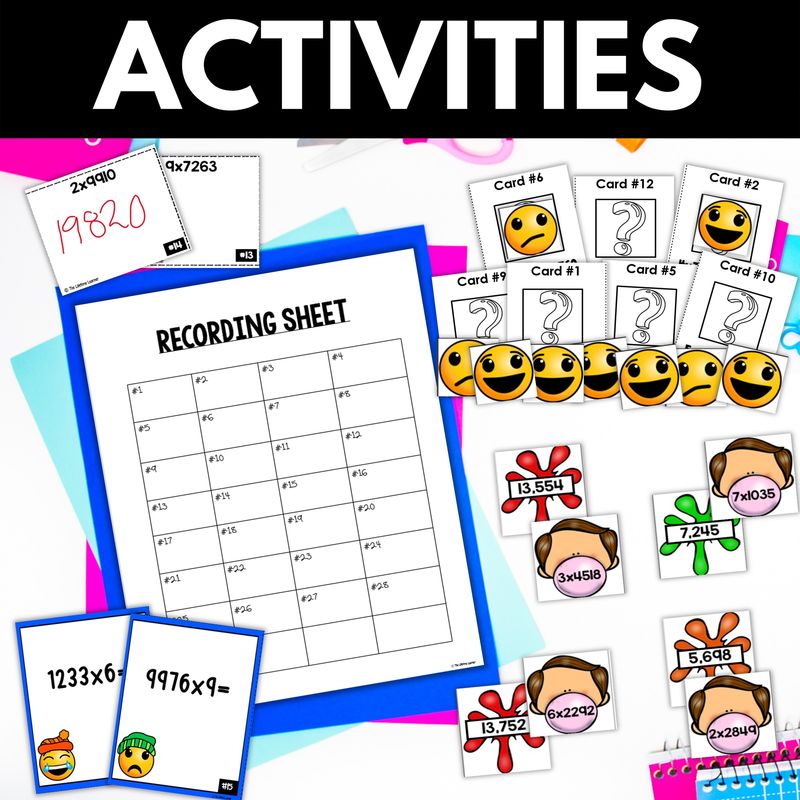 4th Grade 1 Digit by 4 Digit Multiplication Worksheets and Activities - Image 4