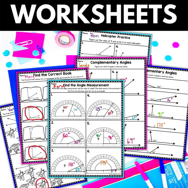 4th Grade Additive Angles Worksheets and Activities - Image 2