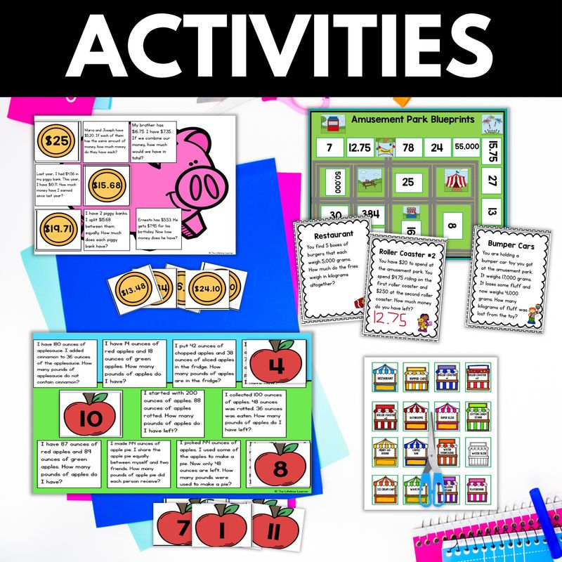 4th Grade Measurement Word Problems Worksheets and Activities - Image 4