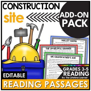 Construction Reading Comprehension Passages Add On Pack