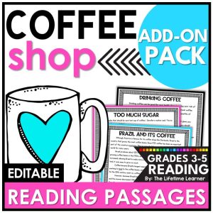 Coffee Shop Reading Comprehension Passages Add On Pack