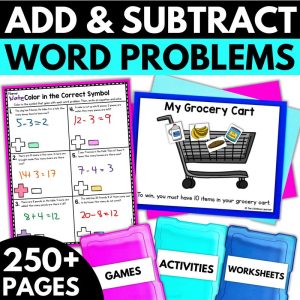 1st Grade Add & Subtract Word Problems within 20 Worksheets