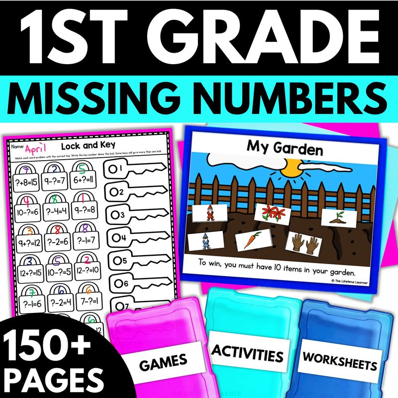 1st Grade Missing Numbers Worksheets